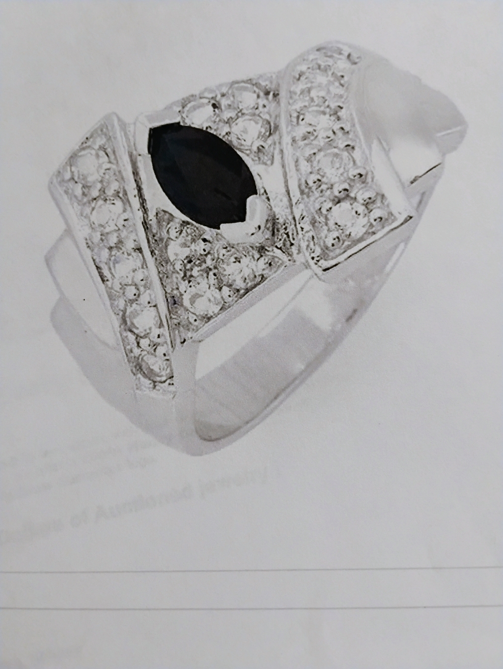 Sapphire w/Topazes 925 Sterling Silver Size 10